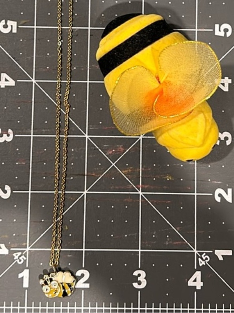 Cute Bumble Bee Necklace with Flocked Bee Gift Box